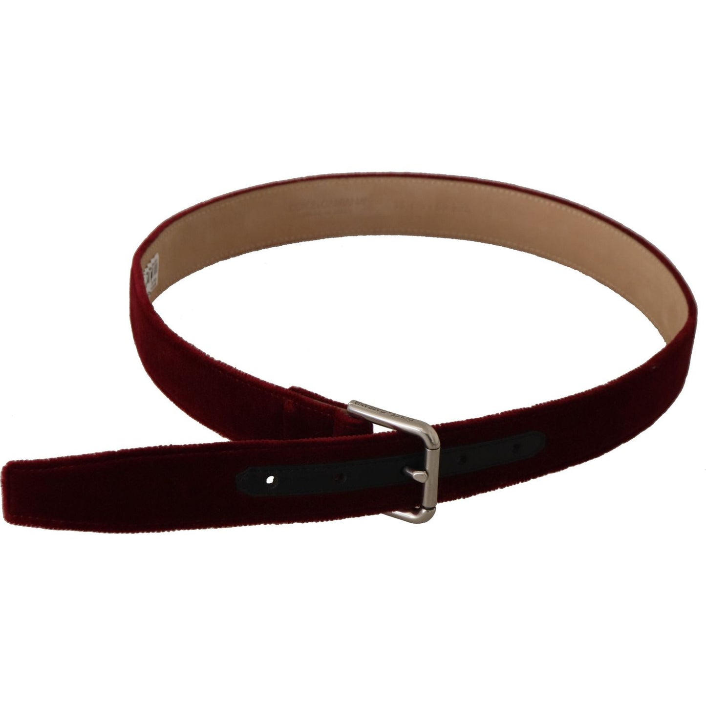 Dolce & Gabbana Elegant Velvet Logo Engraved Belt Dolce & Gabbana Black