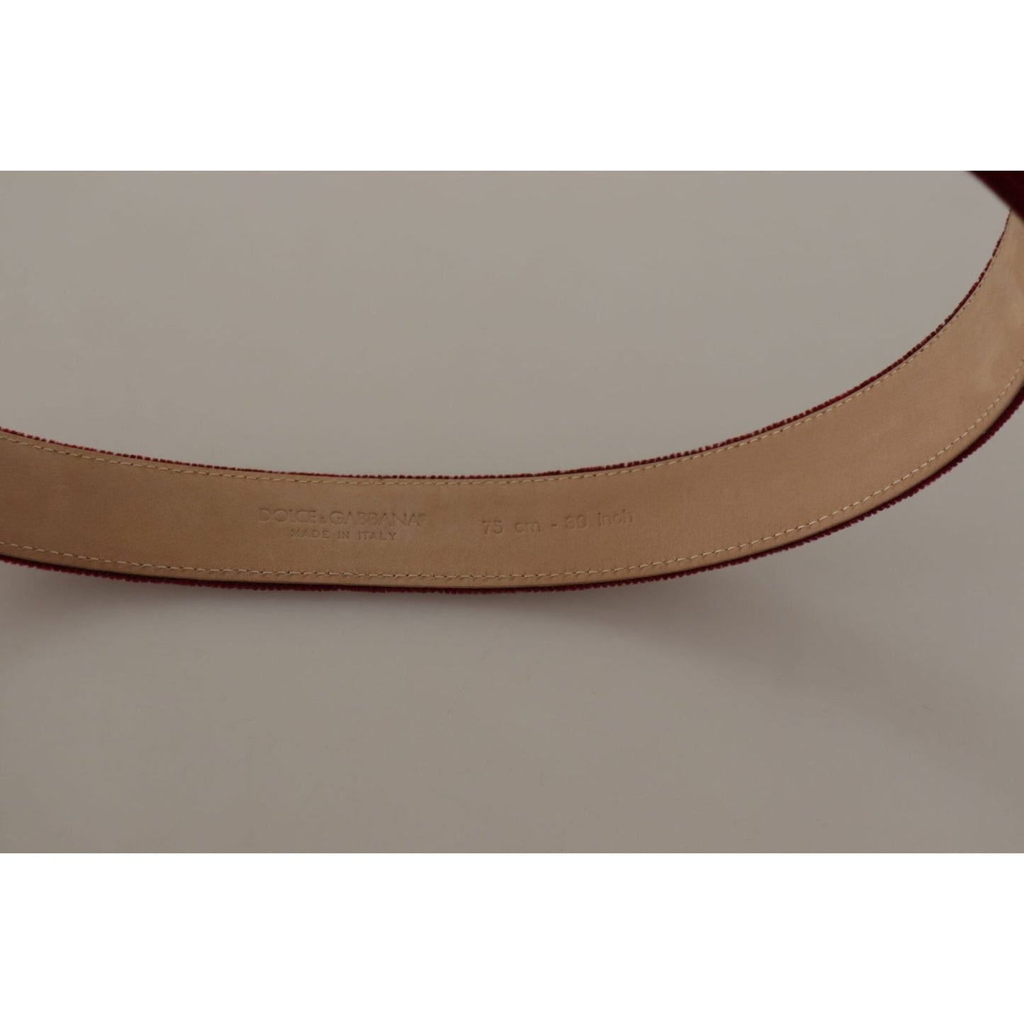 Dolce & Gabbana Elegant Velvet Logo Engraved Belt Dolce & Gabbana Light Slate Gray