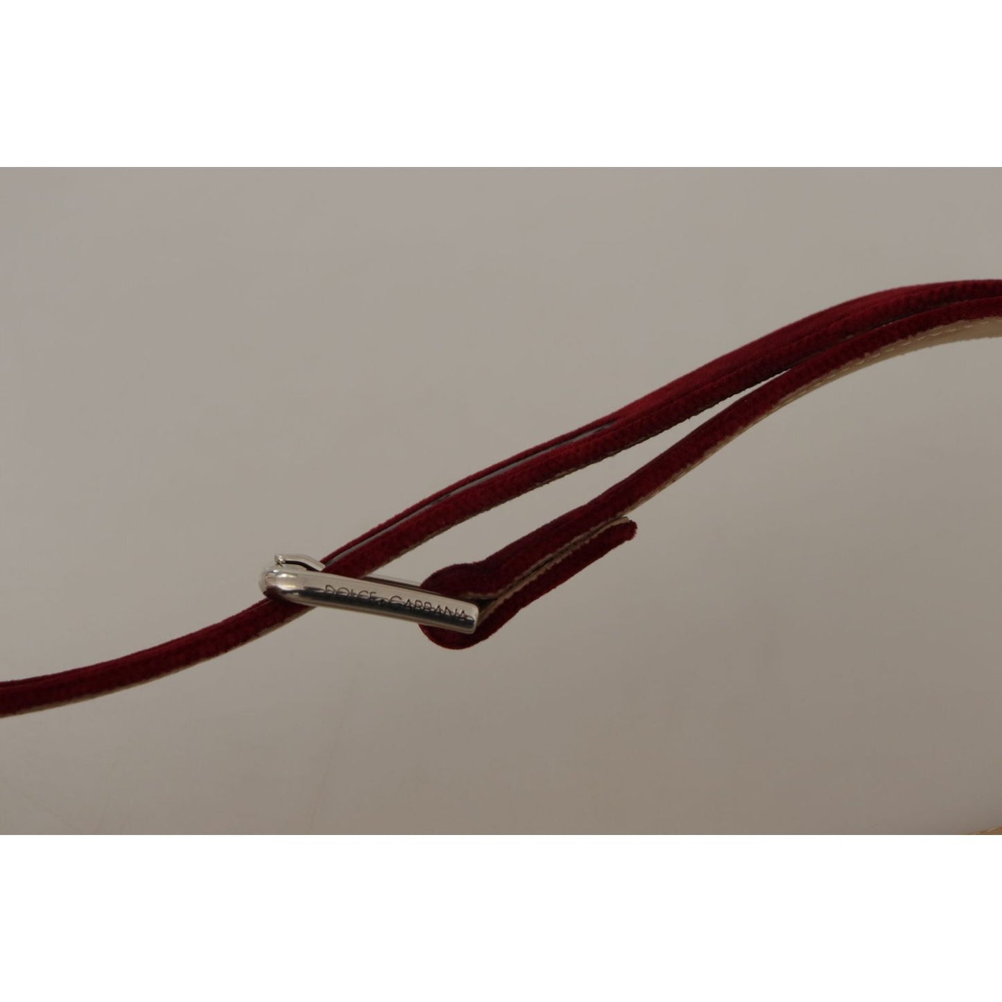Dolce & Gabbana Elegant Velvet Logo Engraved Belt Dolce & Gabbana Rosy Brown