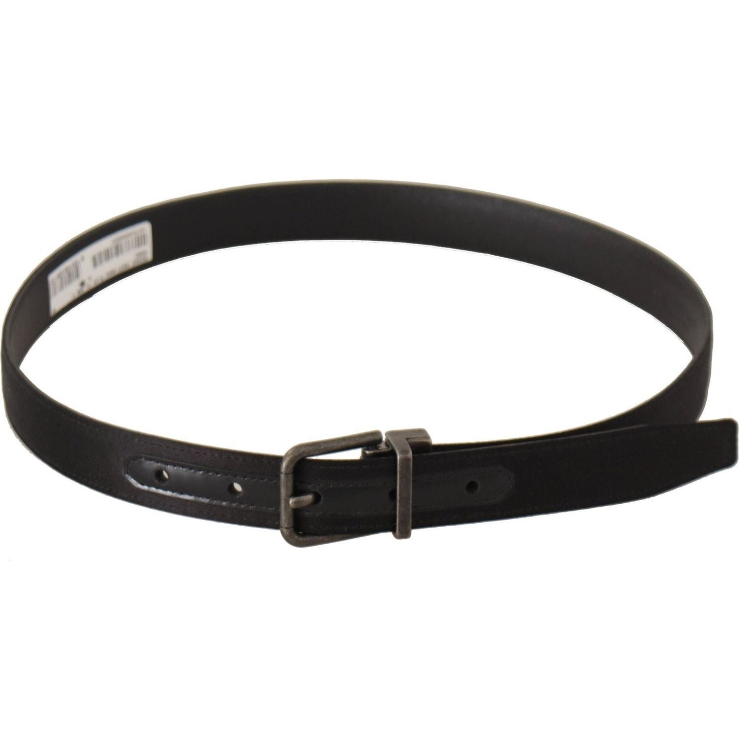Dolce & Gabbana Elegant Black Leather Belt with Metal Buckle Dolce & Gabbana Dark Slate Gray