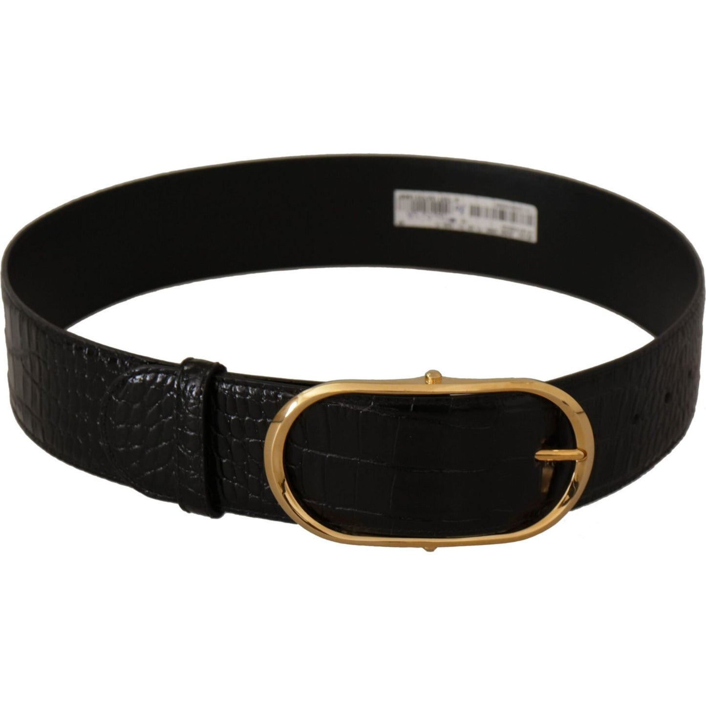 Dolce & Gabbana Chic Black Leather Logo Belt Dolce & Gabbana Black