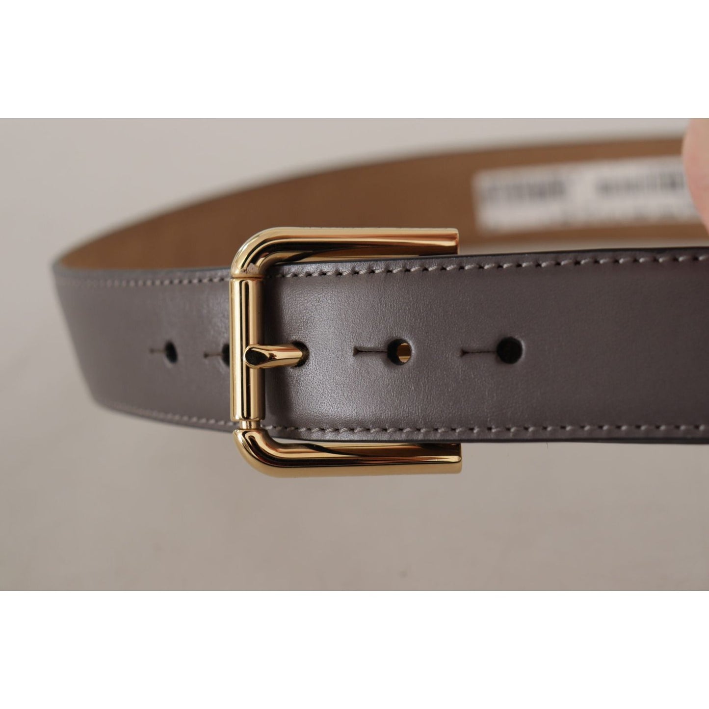 Dolce & Gabbana Elegant Engraved Buckle Leather Belt Dolce & Gabbana Rosy Brown