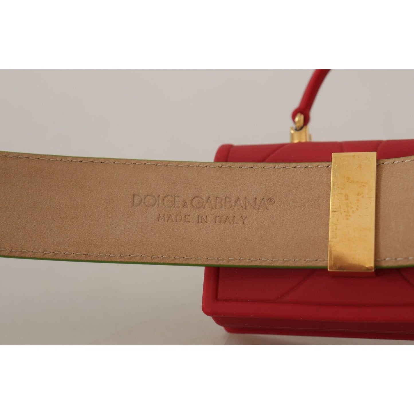 Dolce & Gabbana Elegant Leather Belt with Mini Bag Accessory Dolce & Gabbana Rosy Brown