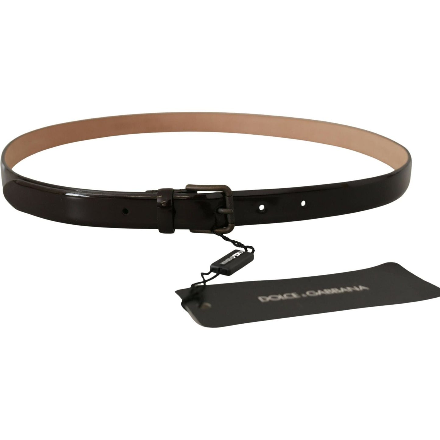 Dolce & Gabbana Elegant Black Leather Logo Buckle Belt Dolce & Gabbana Dark Slate Gray