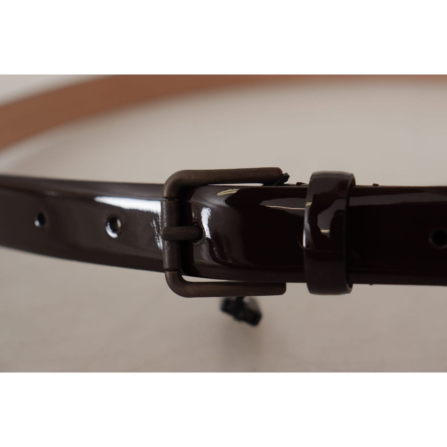 Dolce & Gabbana Elegant Black Leather Logo Buckle Belt Dolce & Gabbana Rosy Brown