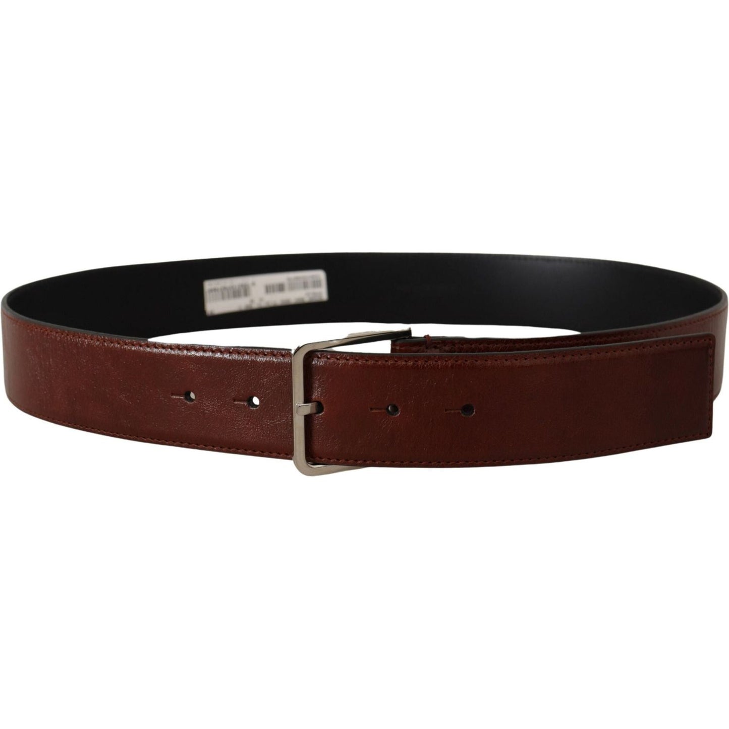 Dolce & Gabbana Elegant Leather Belt with Engraved Buckle Dolce & Gabbana Black