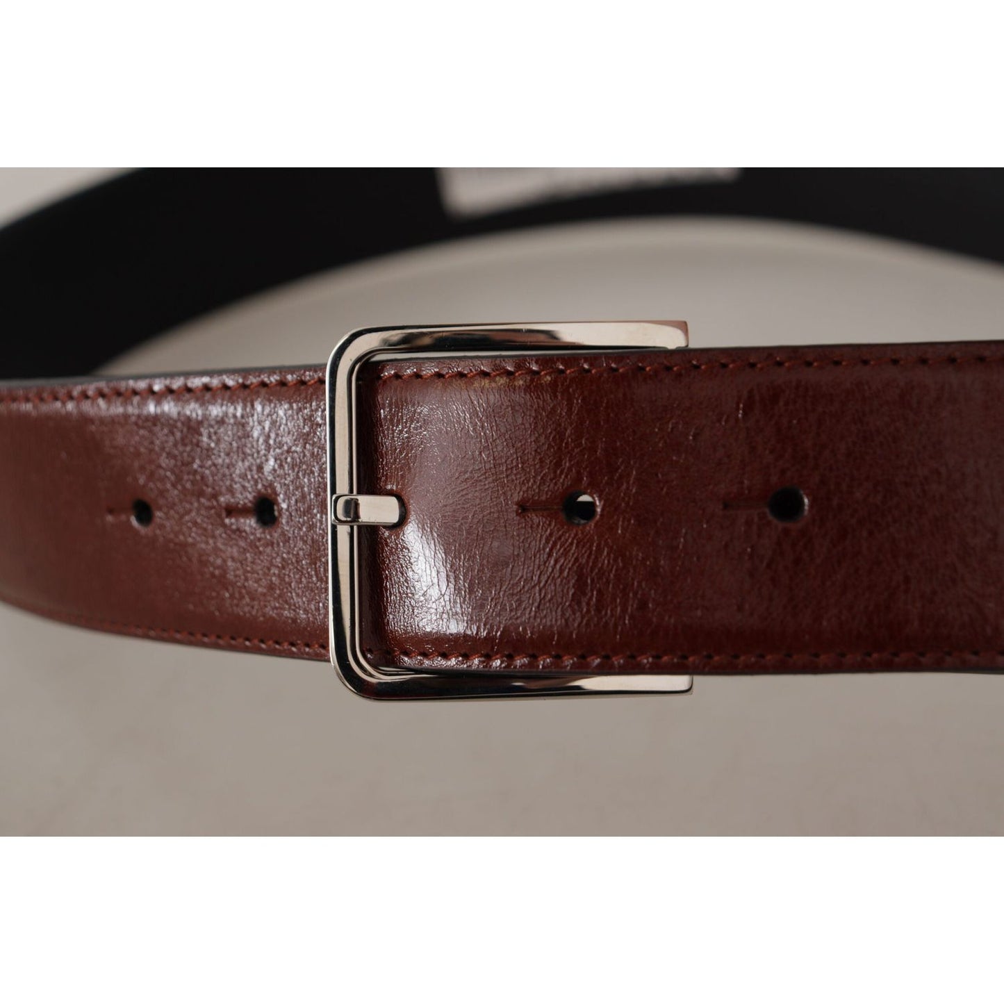 Dolce & Gabbana Elegant Leather Belt with Engraved Buckle Dolce & Gabbana Dim Gray