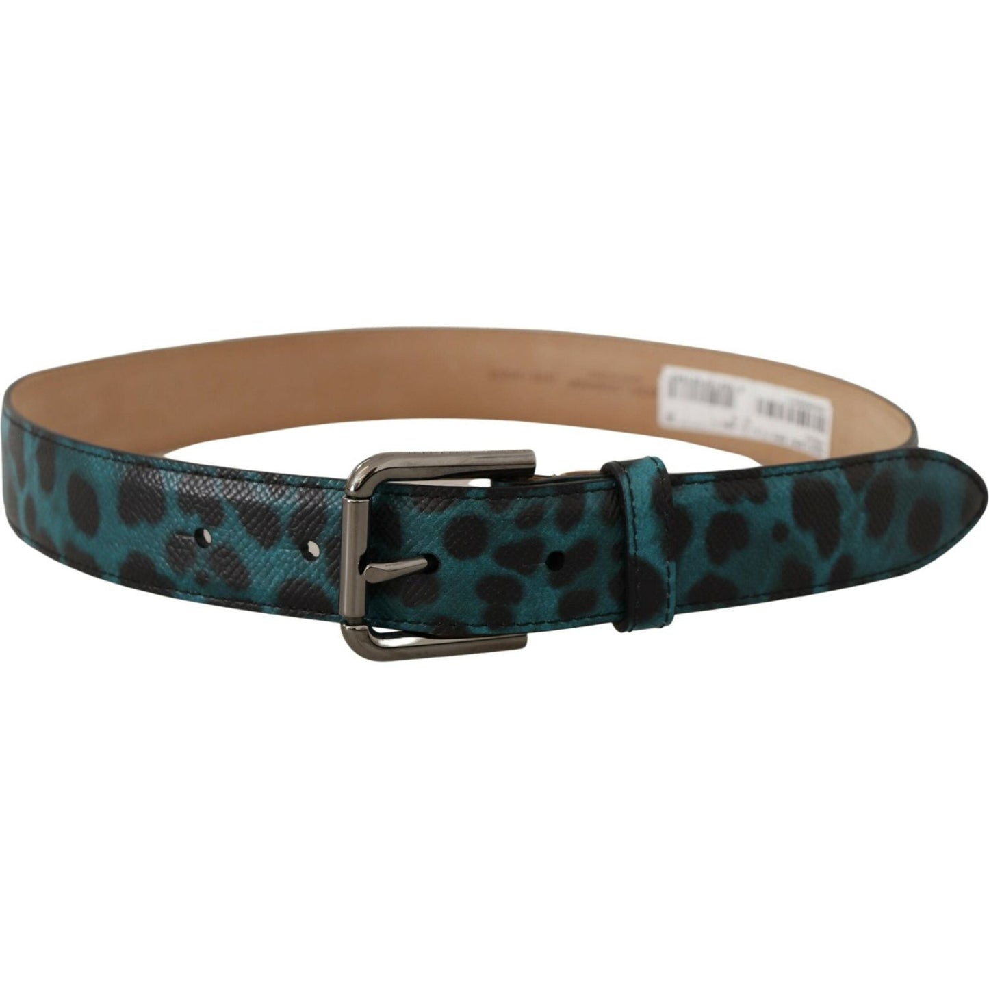 Dolce & Gabbana Engraved Logo Leather Belt in Blue Green Dolce & Gabbana Dark Slate Gray