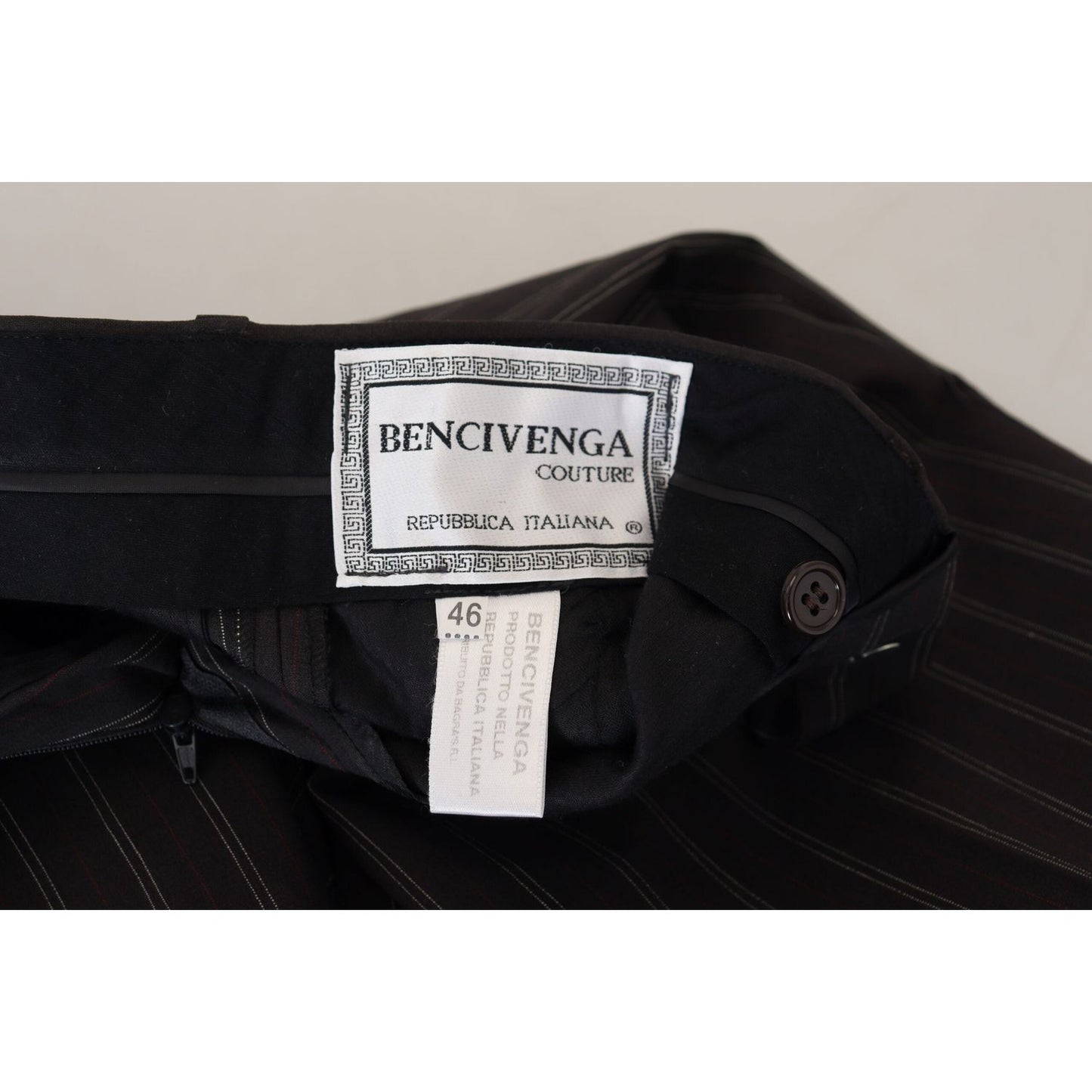 BENCIVENGA Black Stripes Viscose Dress Pants BENCIVENGA