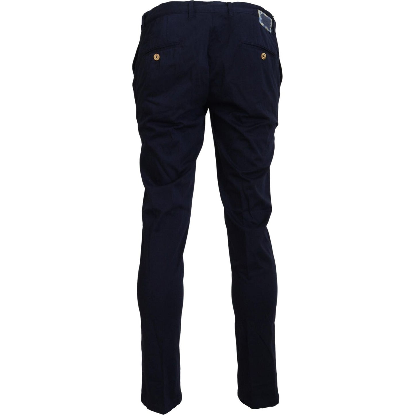 Domenico Tagliente Dark Blue Cotton Skinny Men Pants PAN74076 - 46