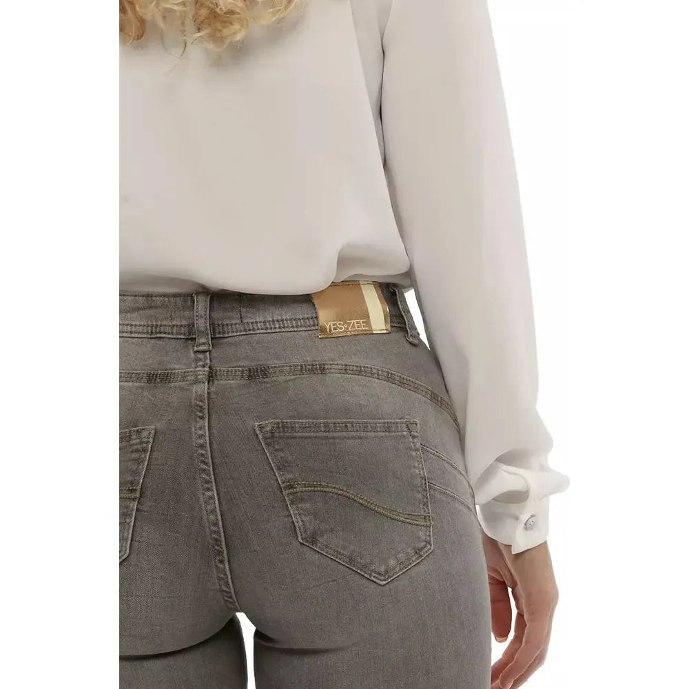 Yes Zee Gray Cotton Women's Push-Up Jeggings Yes Zee Gray