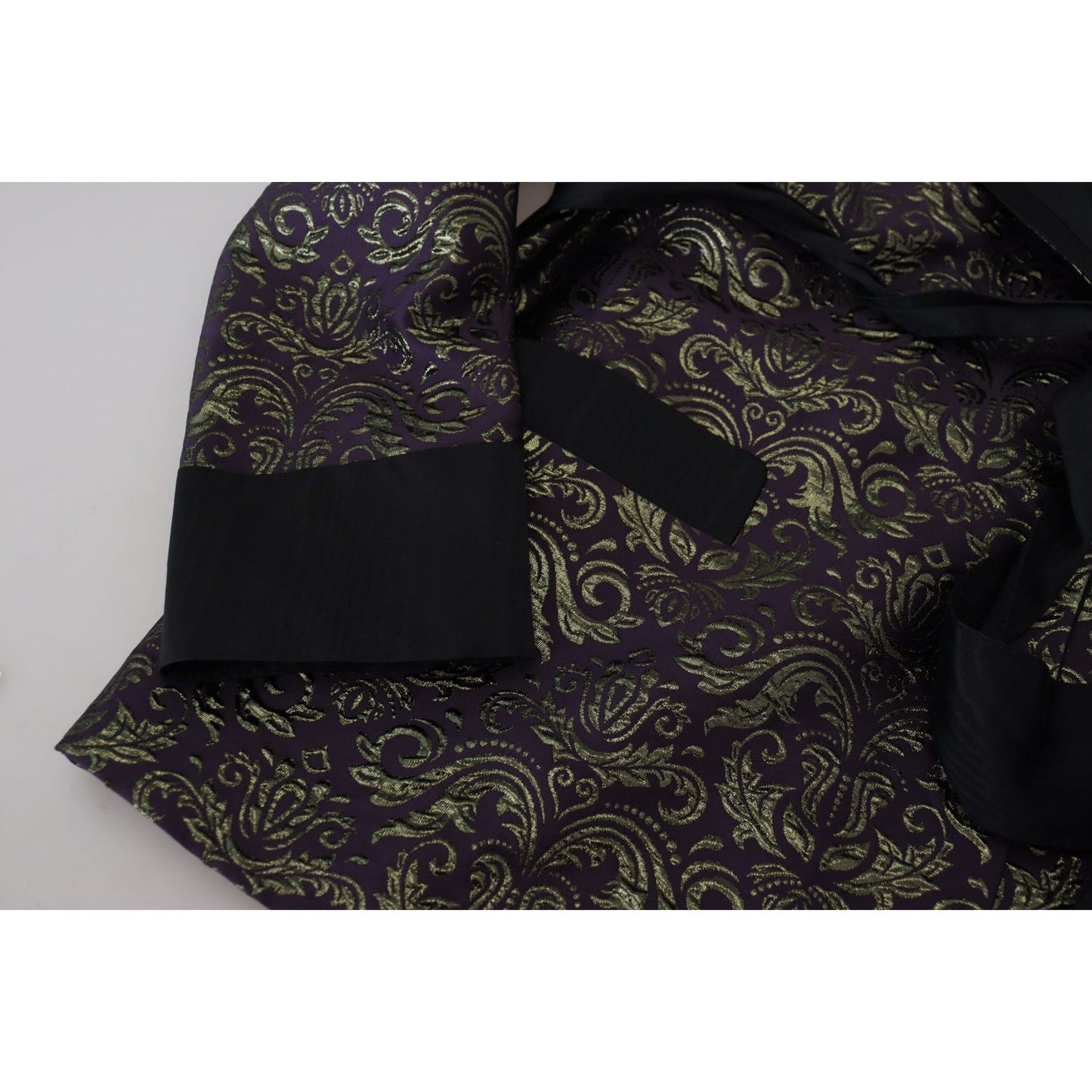 Dolce & Gabbana Gold Purple Baroque Jacket Blazer Robe KOS2114- 48