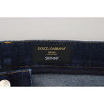 Dolce & Gabbana Elegant Slim Fit Dark Blue Denim Jeans Dolce & Gabbana Dark Slate Gray
