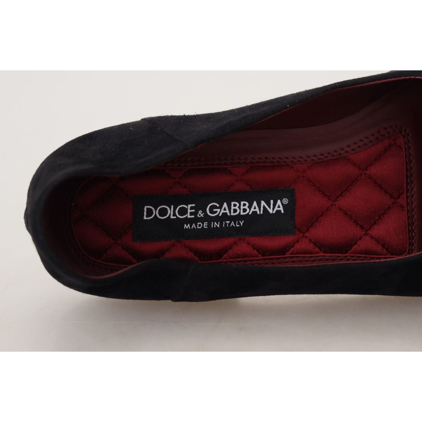 Dolce & Gabbana Black Gold Crystal Sequined Loafers Dolce & Gabbana Black