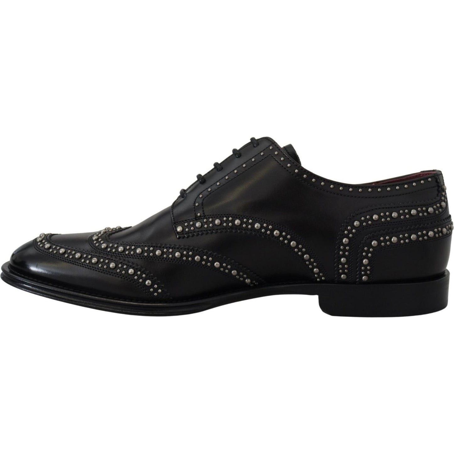 Dolce & Gabbana Elegant Studded Black Derby Shoes Dolce & Gabbana Black