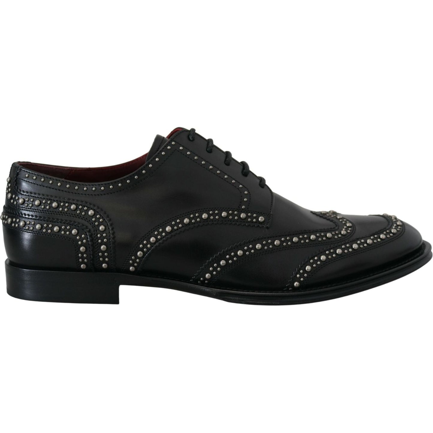 Dolce & Gabbana Elegant Studded Black Derby Shoes Dolce & Gabbana Black
