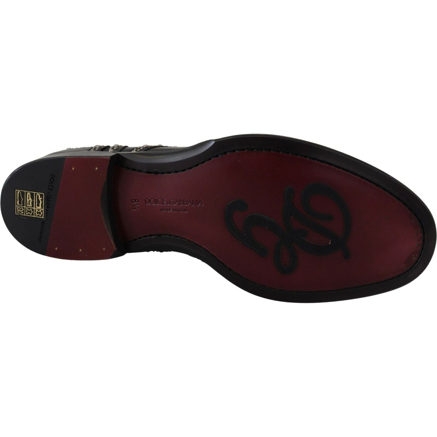 Dolce & Gabbana Elegant Studded Black Derby Shoes Dolce & Gabbana Black