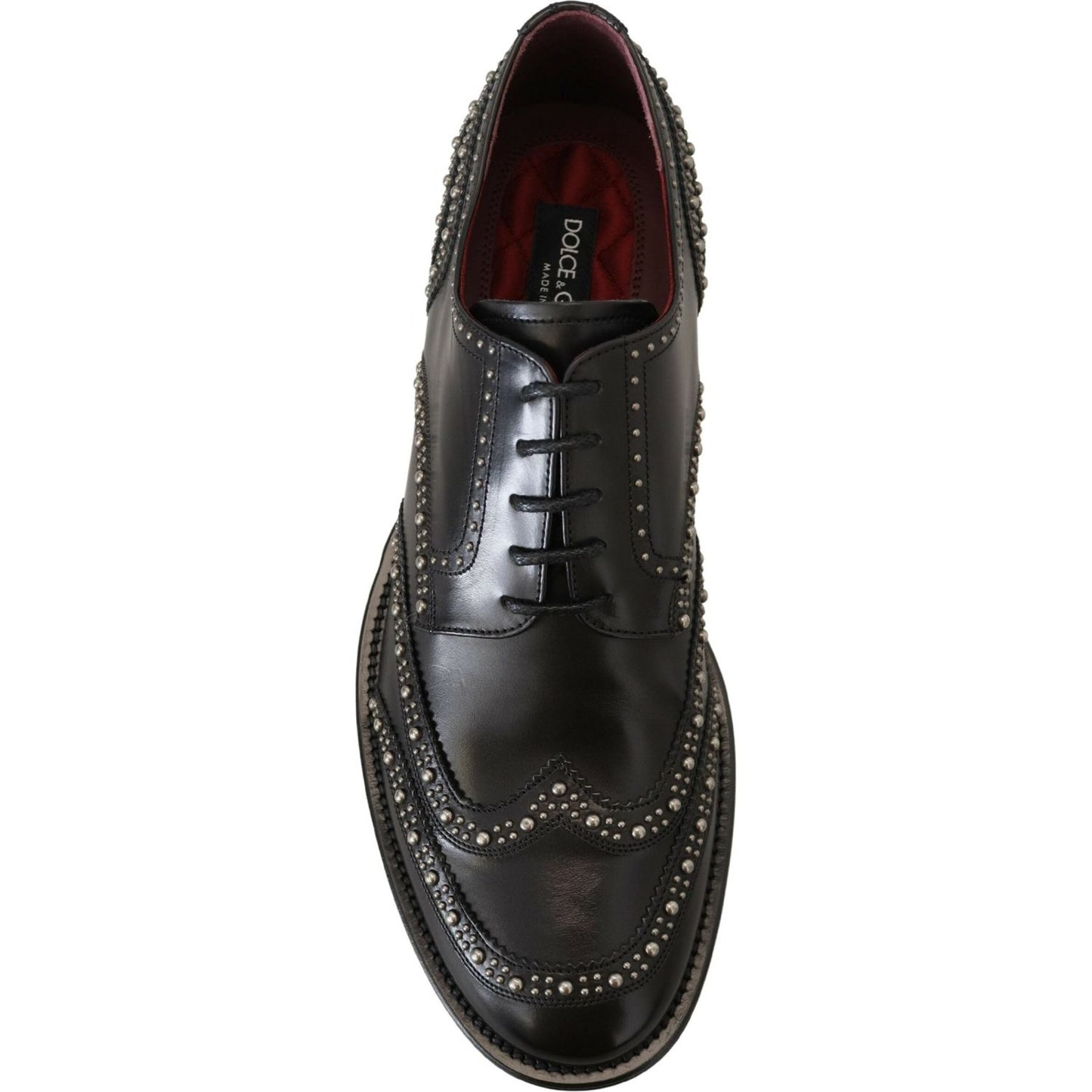 Dolce & Gabbana Elegant Studded Black Derby Shoes Dolce & Gabbana Dark Slate Gray