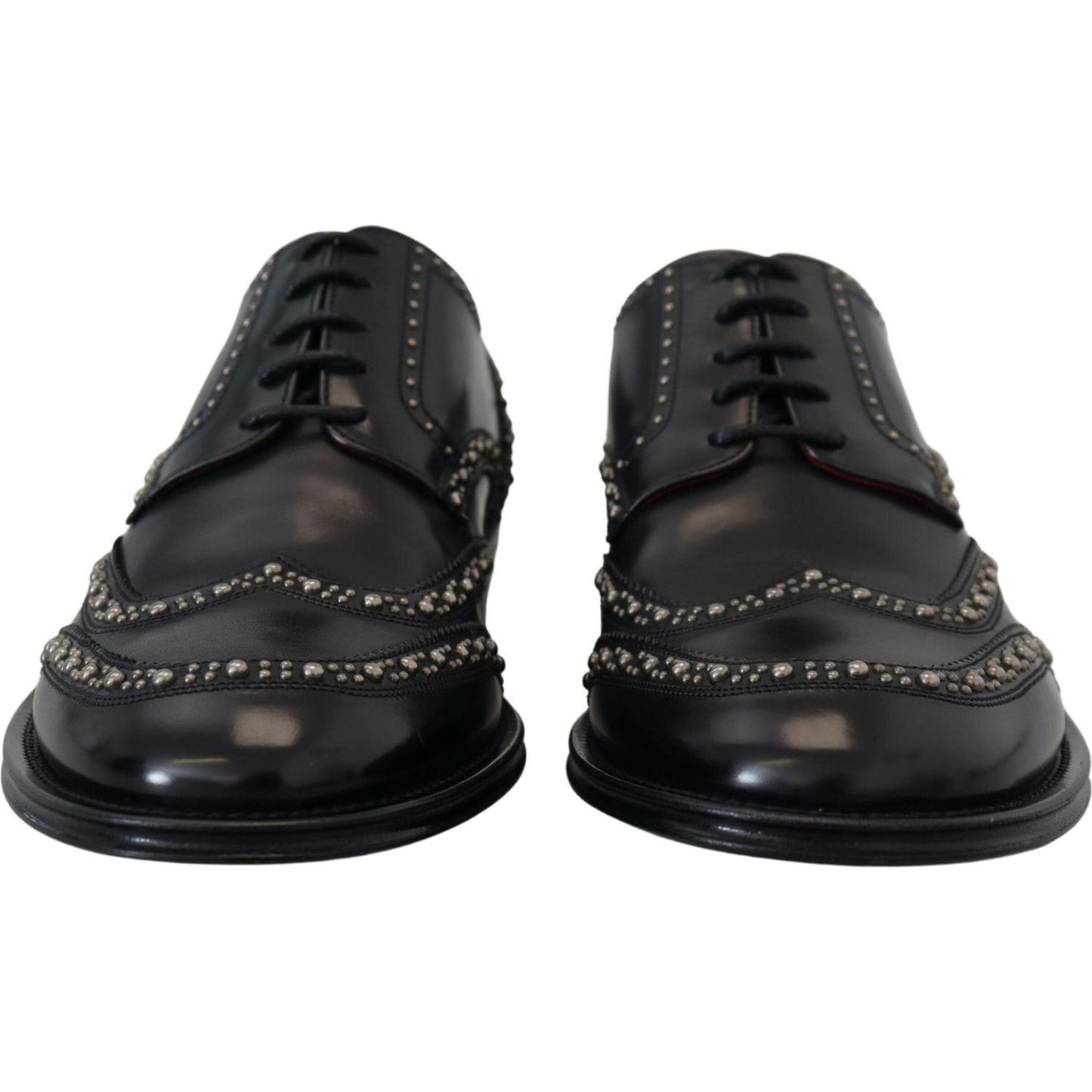 Dolce & Gabbana Elegant Studded Black Derby Shoes Dolce & Gabbana Dark Slate Gray