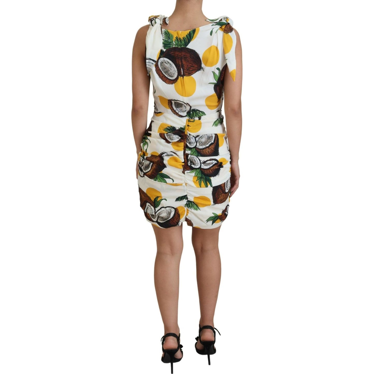 Dolce & Gabbana Elegant White Silk Sheath Mini Dress Dolce & Gabbana Rosy Brown