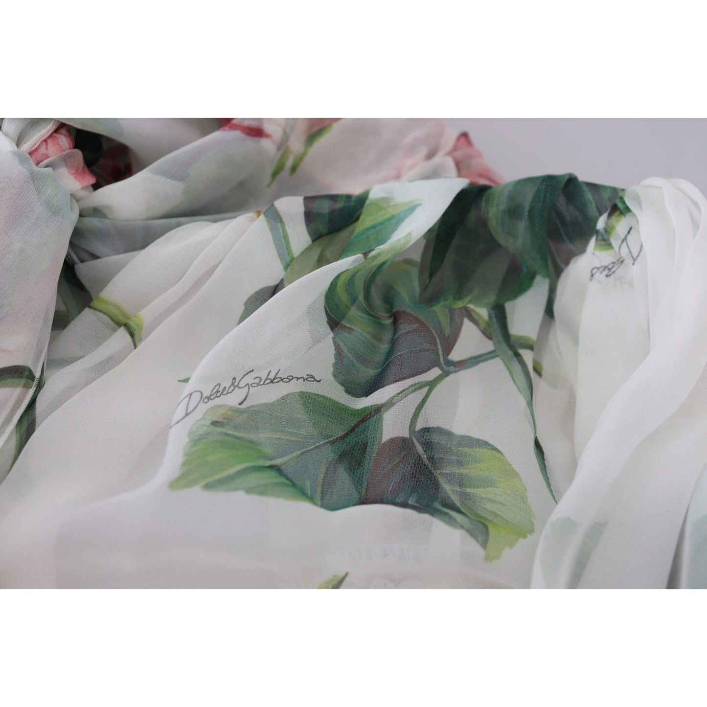 Dolce & Gabbana Elegant White Silk Maxi Dress with Rose Print Dolce & Gabbana Dark Gray