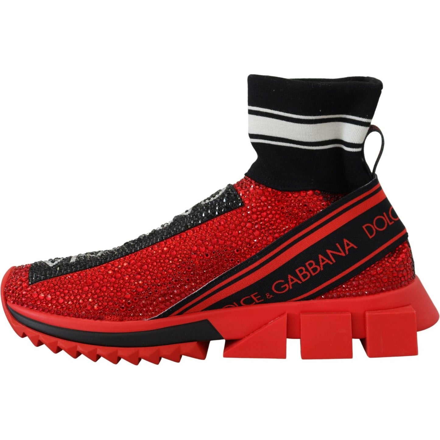 Dolce & Gabbana Exquisite Red Sorrento Slip-On Sneakers Dolce & Gabbana Black