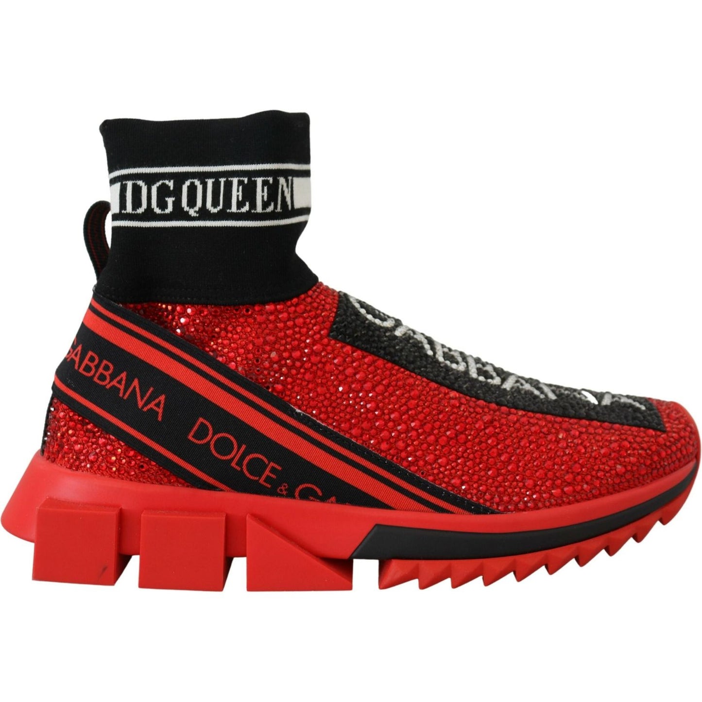 Dolce & Gabbana Exquisite Red Sorrento Slip-On Sneakers Dolce & Gabbana Black