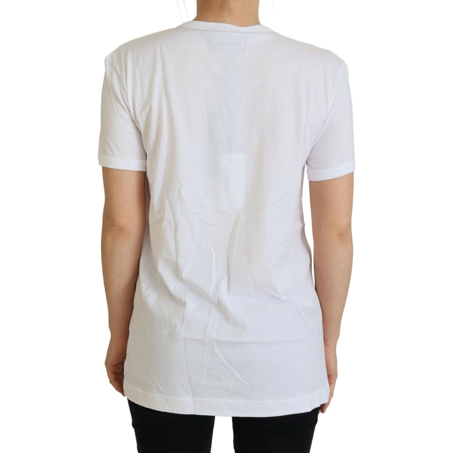Dolce & Gabbana Elegant White Crewneck Cotton T-Shirt Dolce & Gabbana Light Gray