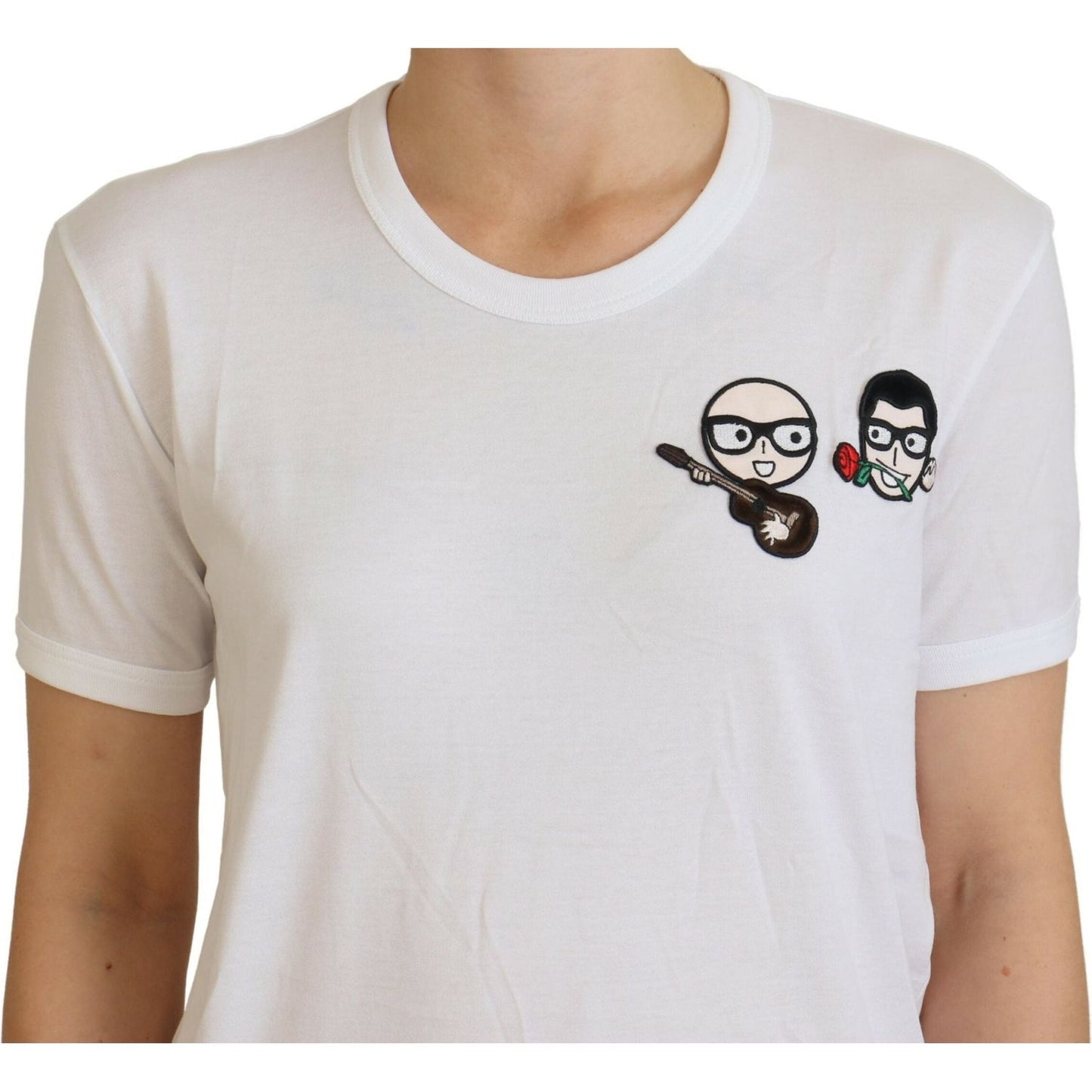 Dolce & Gabbana Elegant White Crewneck Cotton T-Shirt Dolce & Gabbana Light Gray