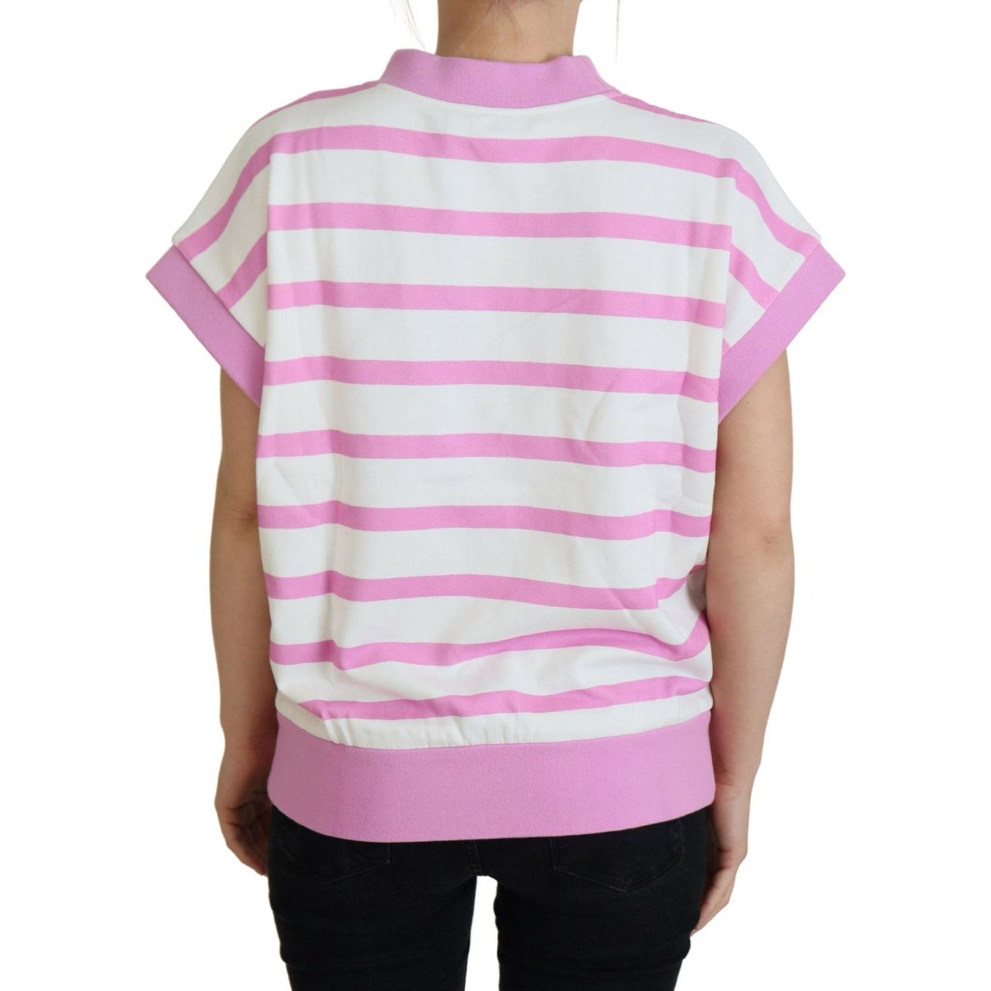 Dolce & Gabbana Exclusive Striped Cotton Crew Neck Tee Dolce & Gabbana Thistle
