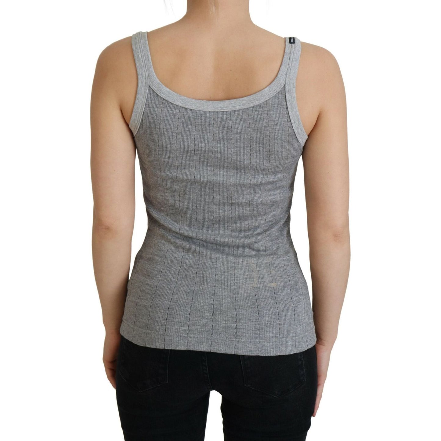 Dolce & Gabbana Chic Gray Sleeveless Modal-Cotton Top Dolce & Gabbana Slate Gray