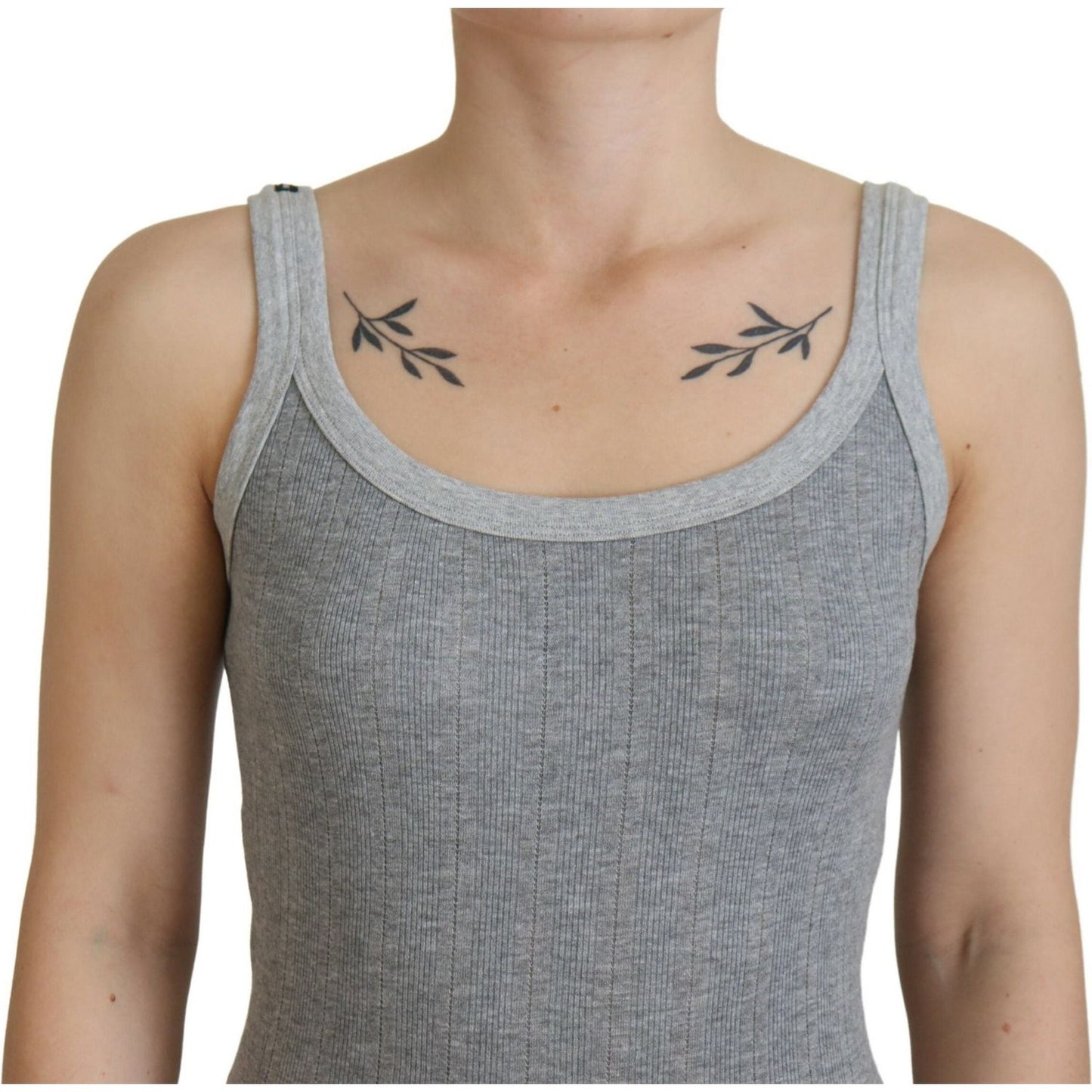 Dolce & Gabbana Chic Gray Sleeveless Modal-Cotton Top Dolce & Gabbana Rosy Brown
