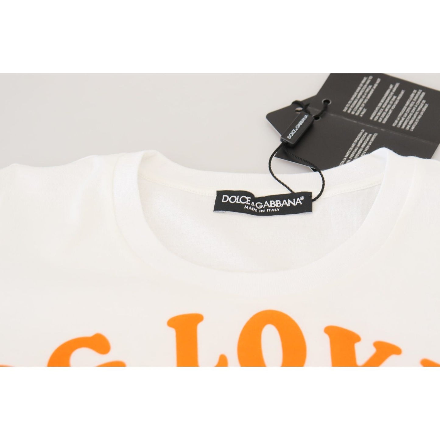 Dolce & Gabbana Elegant White Crew Neck Tee with Colorful Print Dolce & Gabbana Beige