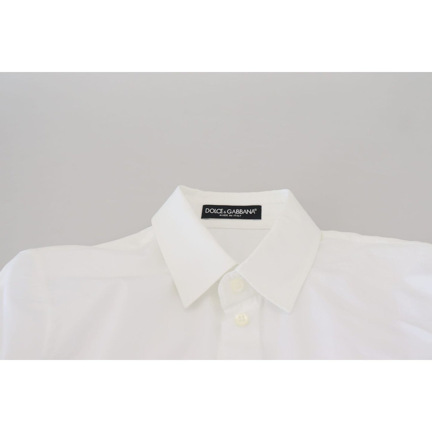Dolce & Gabbana Elegant White Cotton Button-Up Top Dolce & Gabbana Light Gray