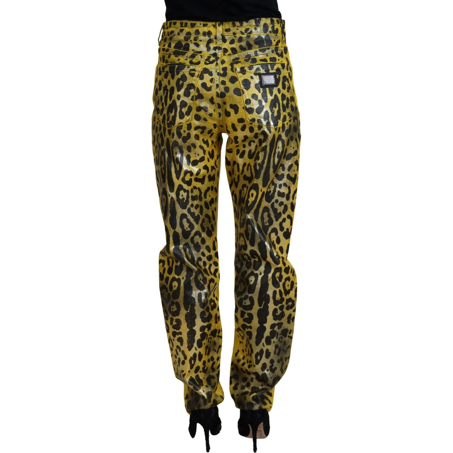 Dolce & Gabbana Chic High Waist Straight Jeans in Vibrant Yellow Dolce & Gabbana Dark Slate Gray