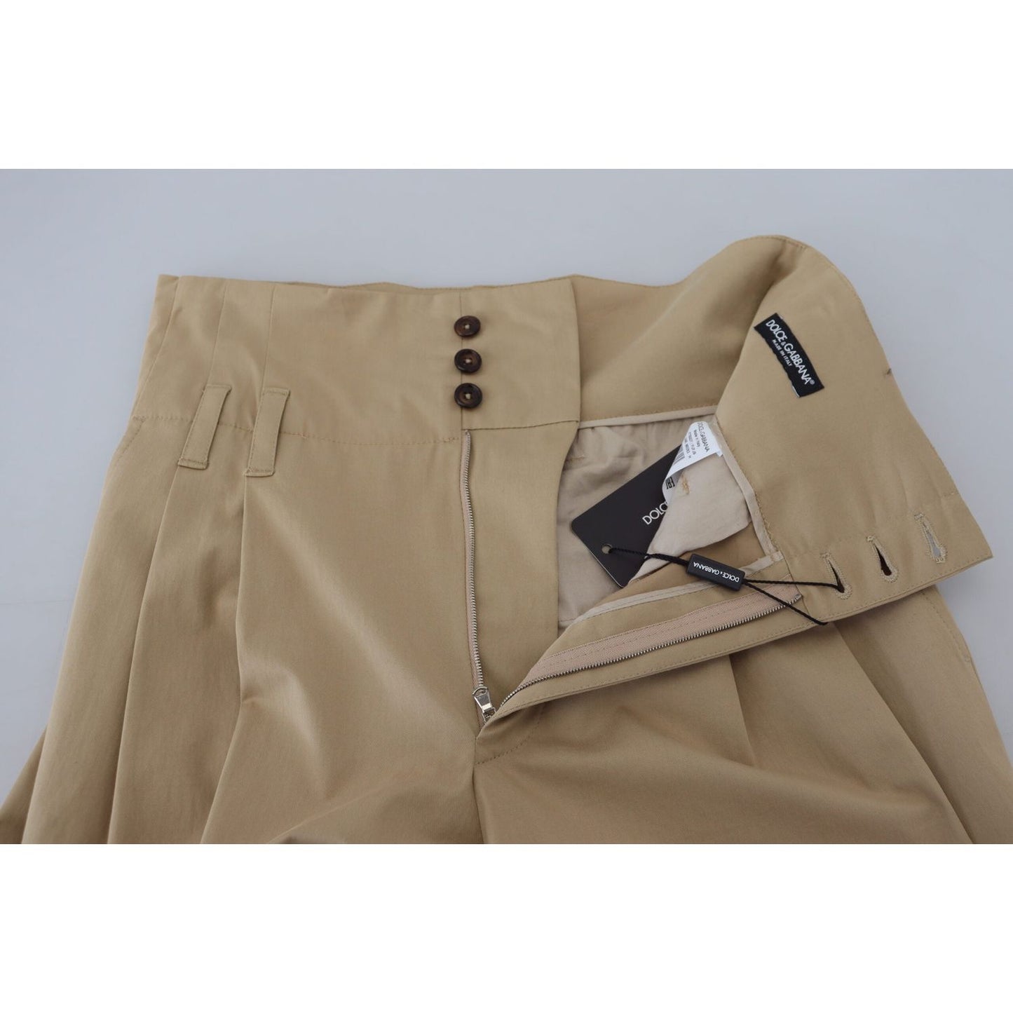 Dolce & Gabbana Elegant High Waist Tapered Trousers Dolce & Gabbana Dim Gray
