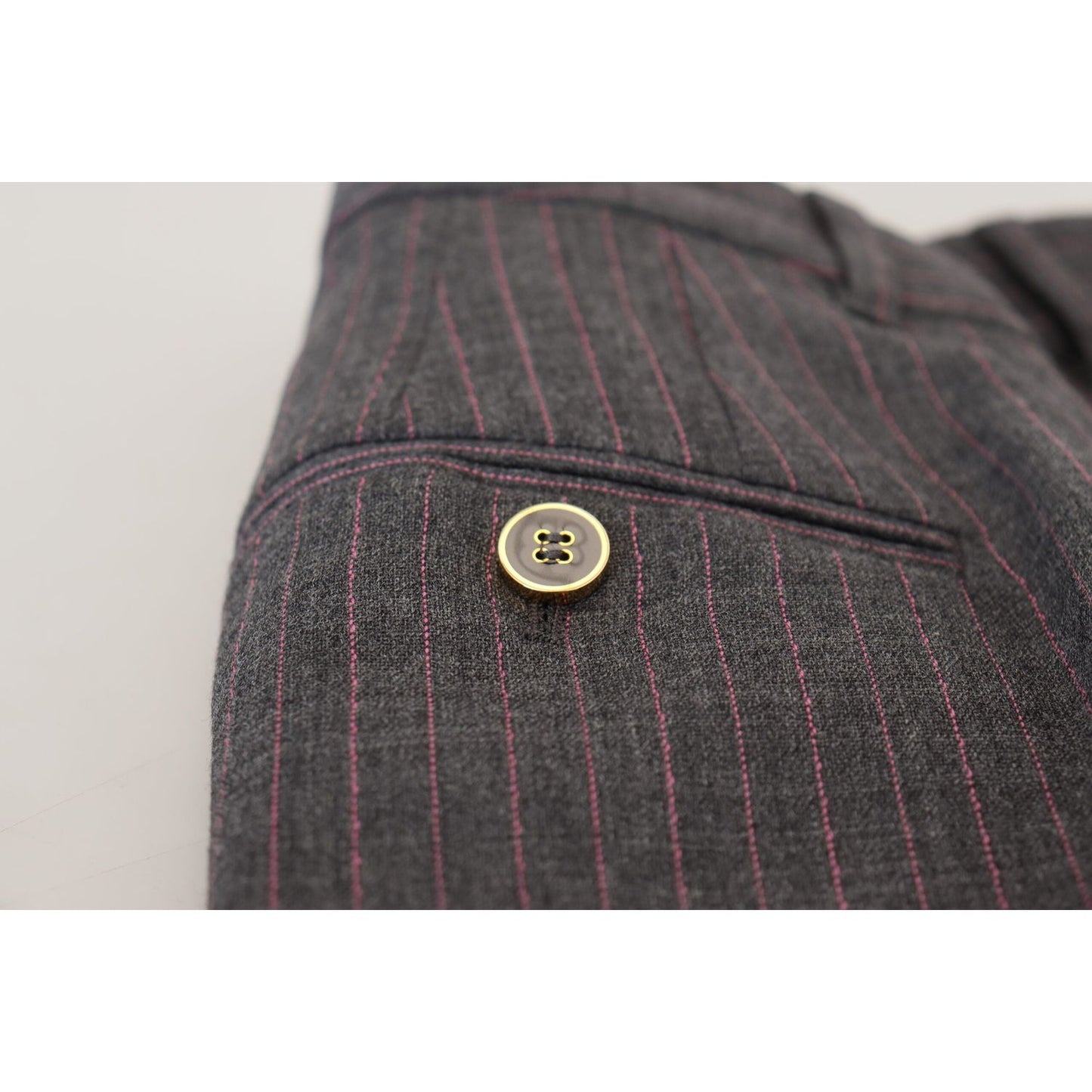 Dolce & Gabbana Elegant Gray Striped Tapered Pants Dolce & Gabbana Dark Slate Gray