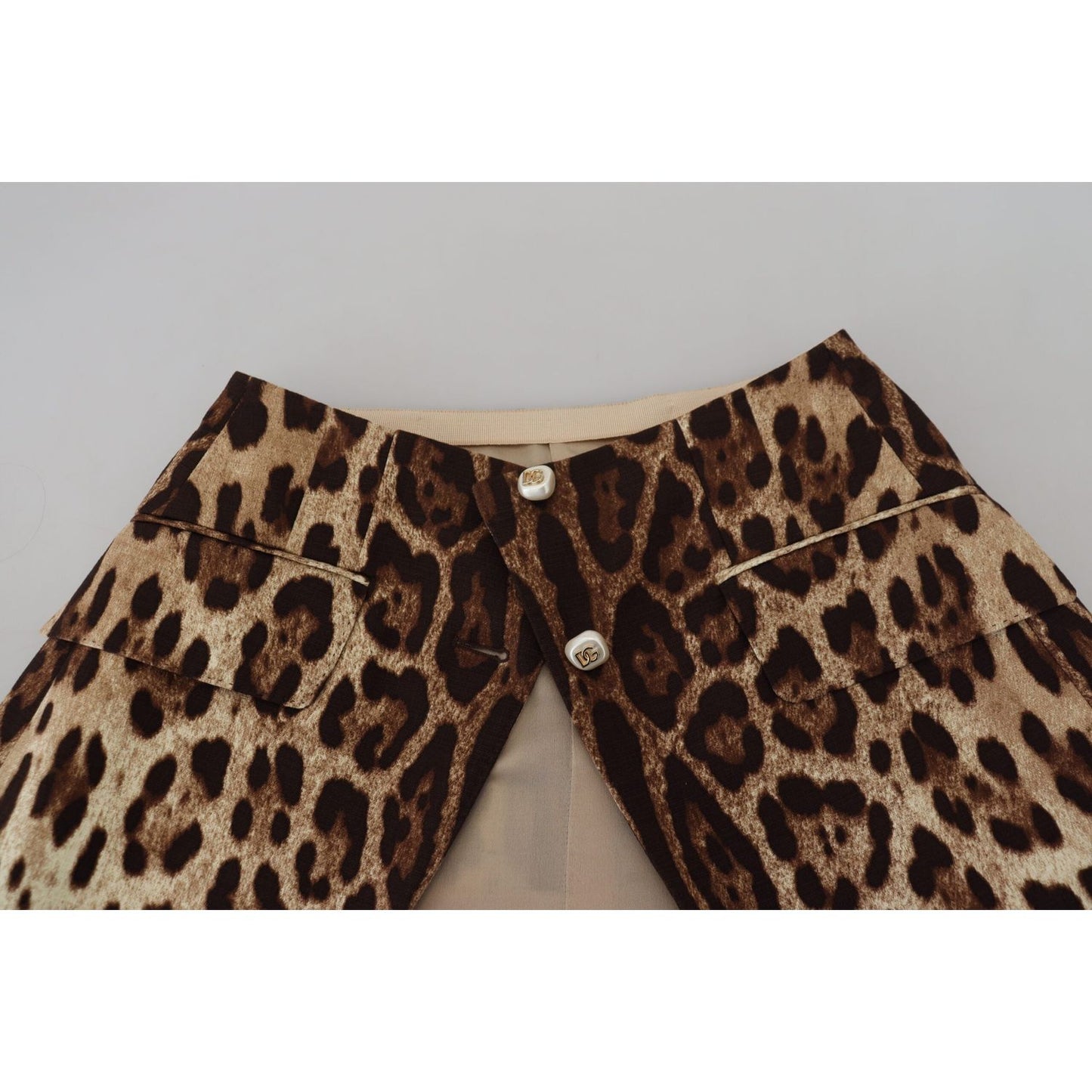 Dolce & Gabbana High Waist Leopard Mini Skirt Dolce & Gabbana Dark Gray