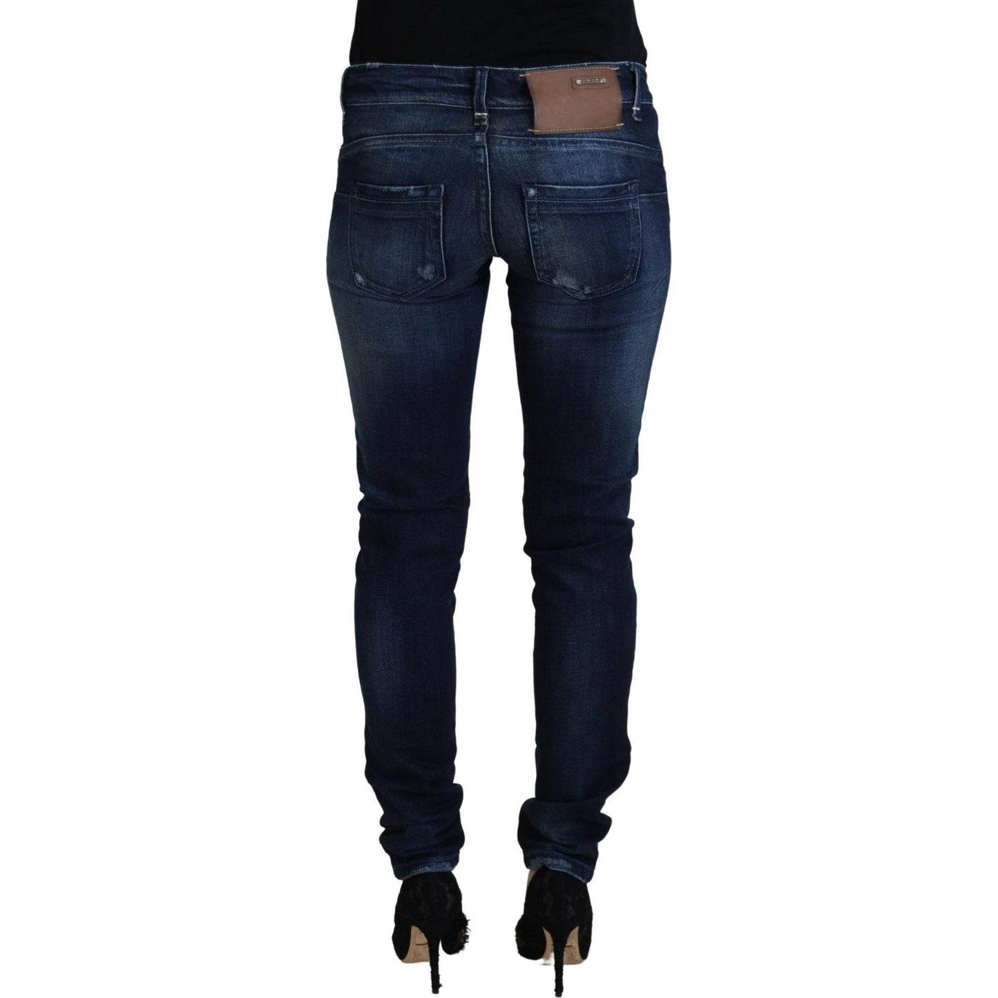 Acht Blue Cotton Low Waist Slim Fit Women Casual Denim Jeans