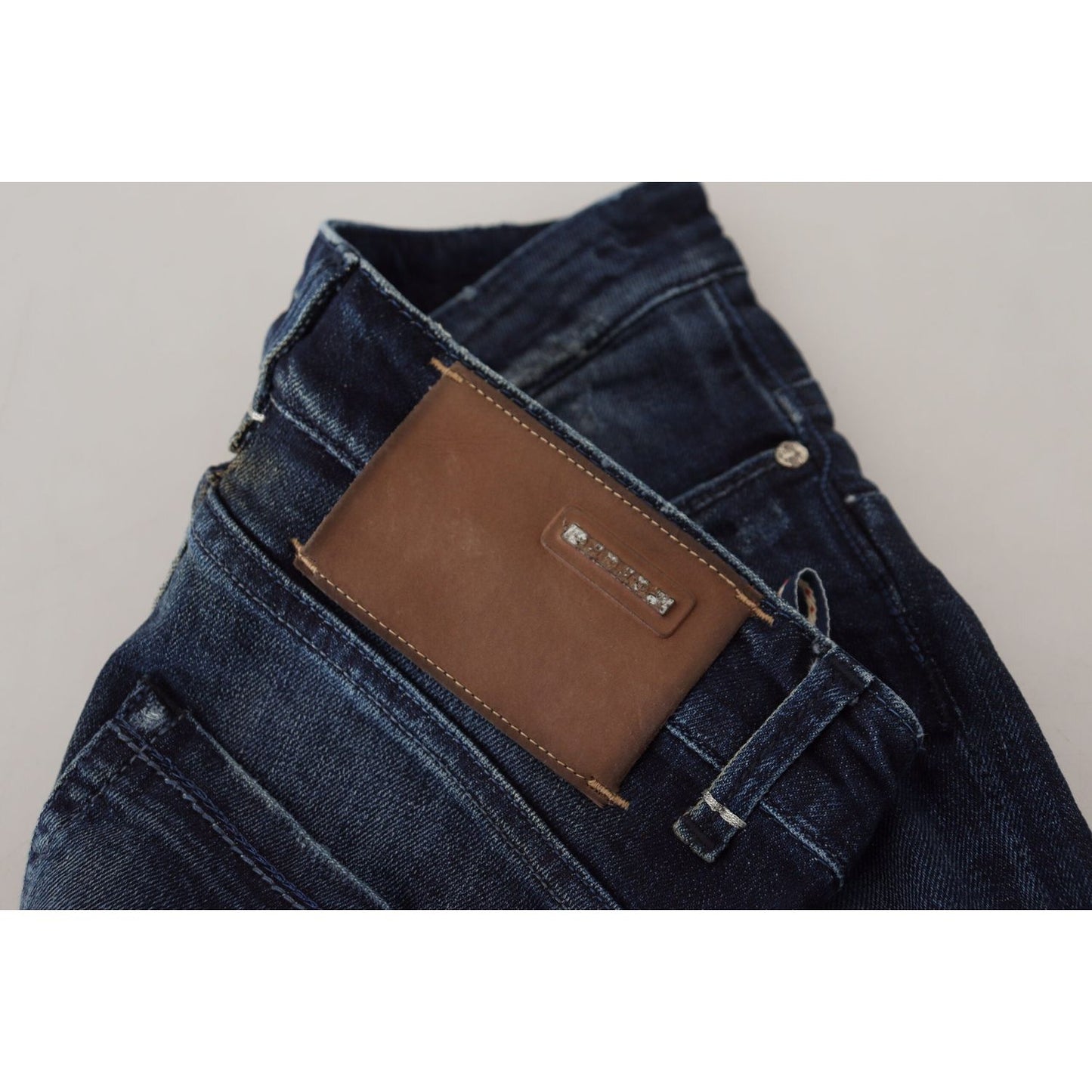 Acht Blue Cotton Low Waist Slim Fit Women Casual Denim Jeans