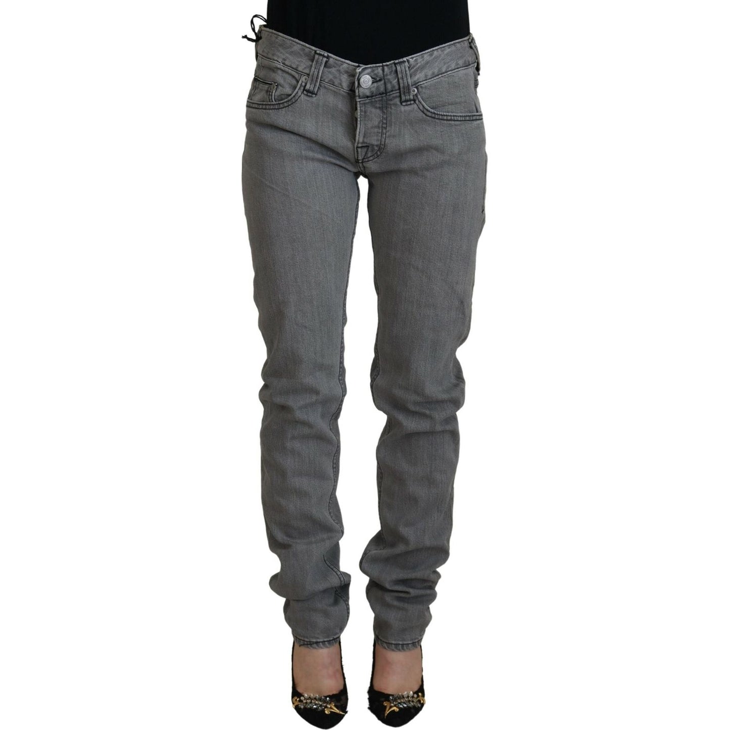 Care Label Chic Low Waist Skinny Gray Jeans Care Label Dark Slate Gray