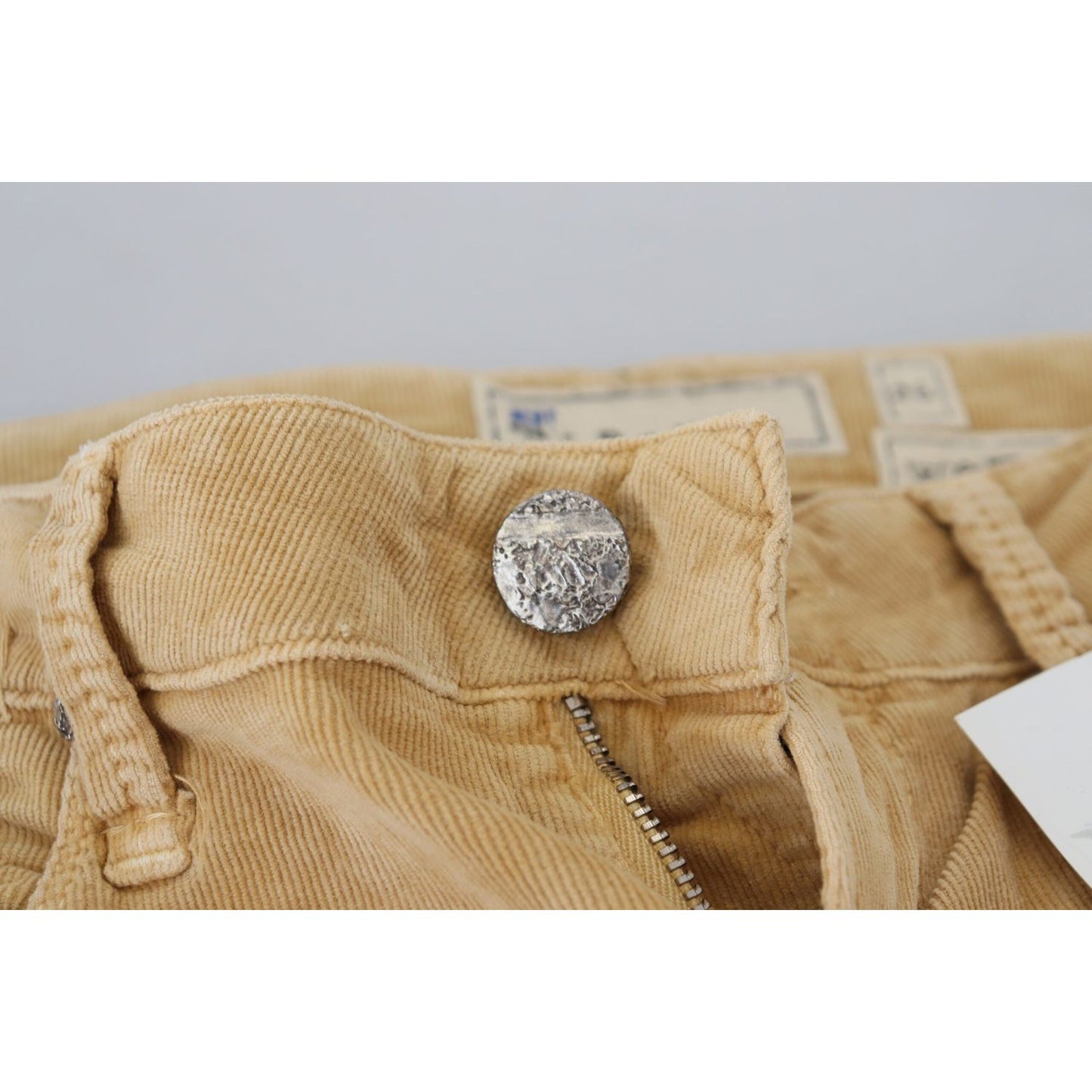 Acht Chic Brown Low Waist Skinny Corduroy Pants Acht Dark Khaki