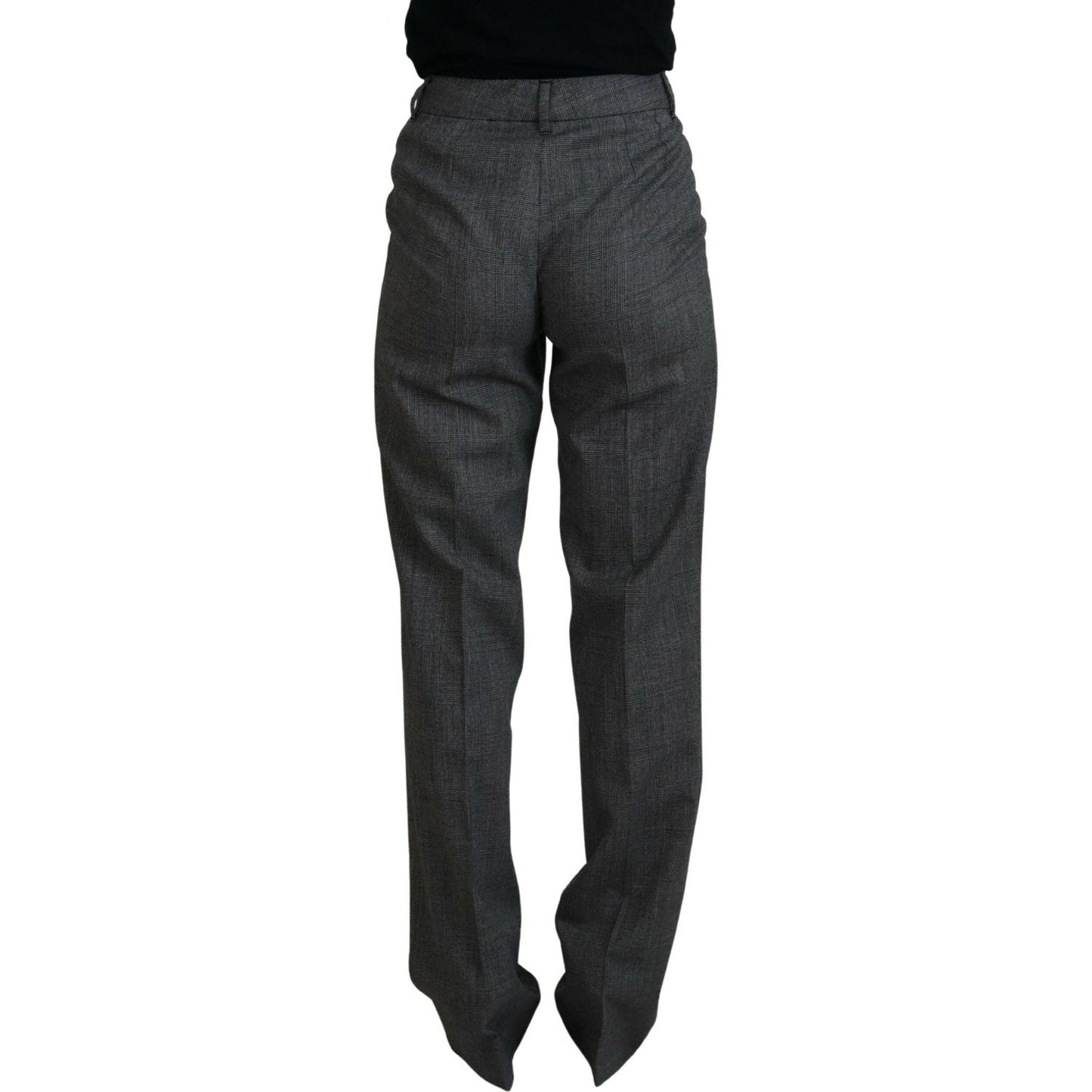 Dolce & Gabbana High-Waist Plaid Virgin Wool Pants Dolce & Gabbana Dark Slate Gray