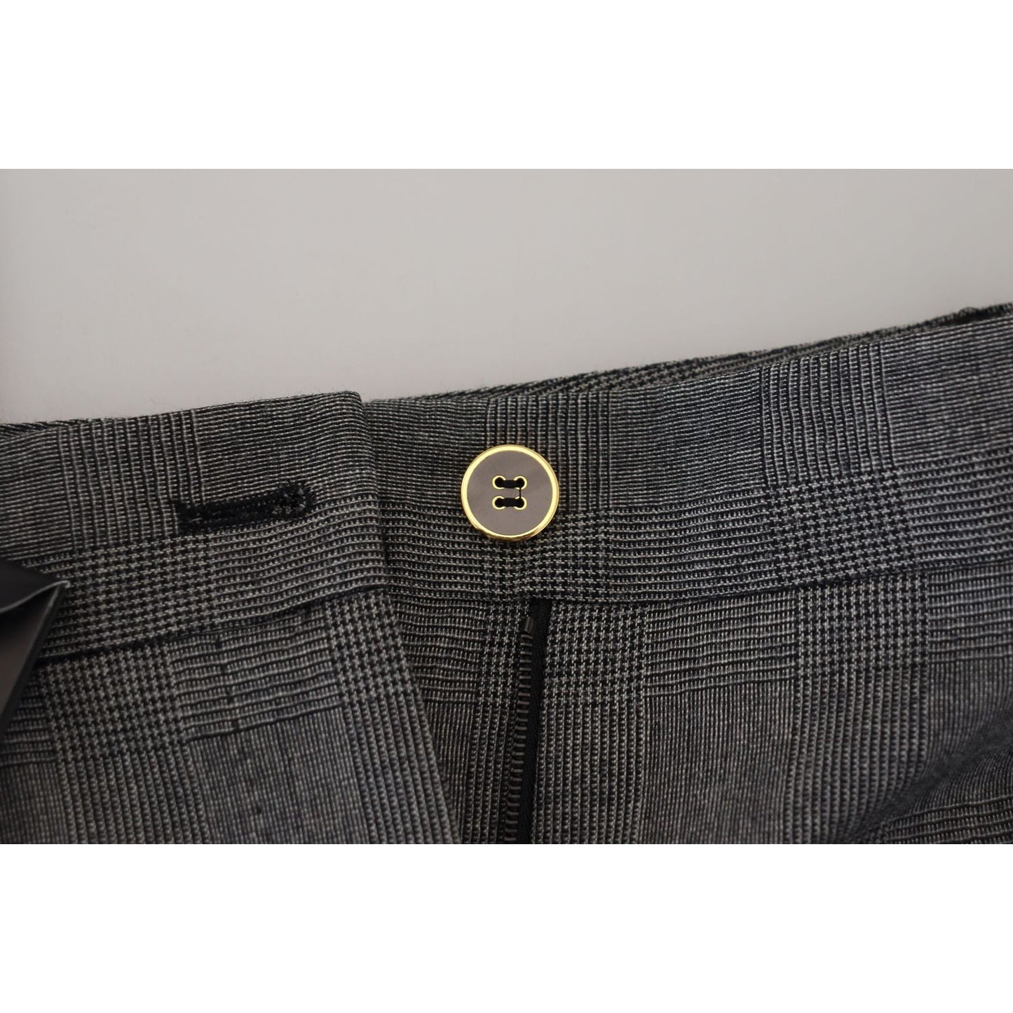 Dolce & Gabbana High-Waist Plaid Virgin Wool Pants Dolce & Gabbana Gray