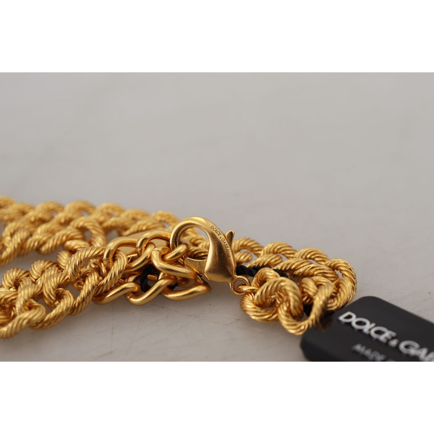 Dolce & Gabbana Elegant Gold-Tone Floral Fruit Necklace Necklace Dolce & Gabbana Dark Gray