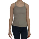 PINK MEMORIES Chic Beige Spaghetti Strap Top Blouse PINK MEMORIES Dim Gray
