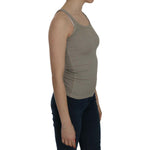 PINK MEMORIES Chic Beige Spaghetti Strap Top Blouse PINK MEMORIES Dim Gray