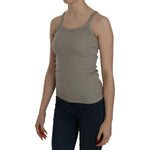 PINK MEMORIES Chic Beige Spaghetti Strap Top Blouse PINK MEMORIES Dim Gray