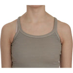 PINK MEMORIES Chic Beige Spaghetti Strap Top Blouse PINK MEMORIES Rosy Brown
