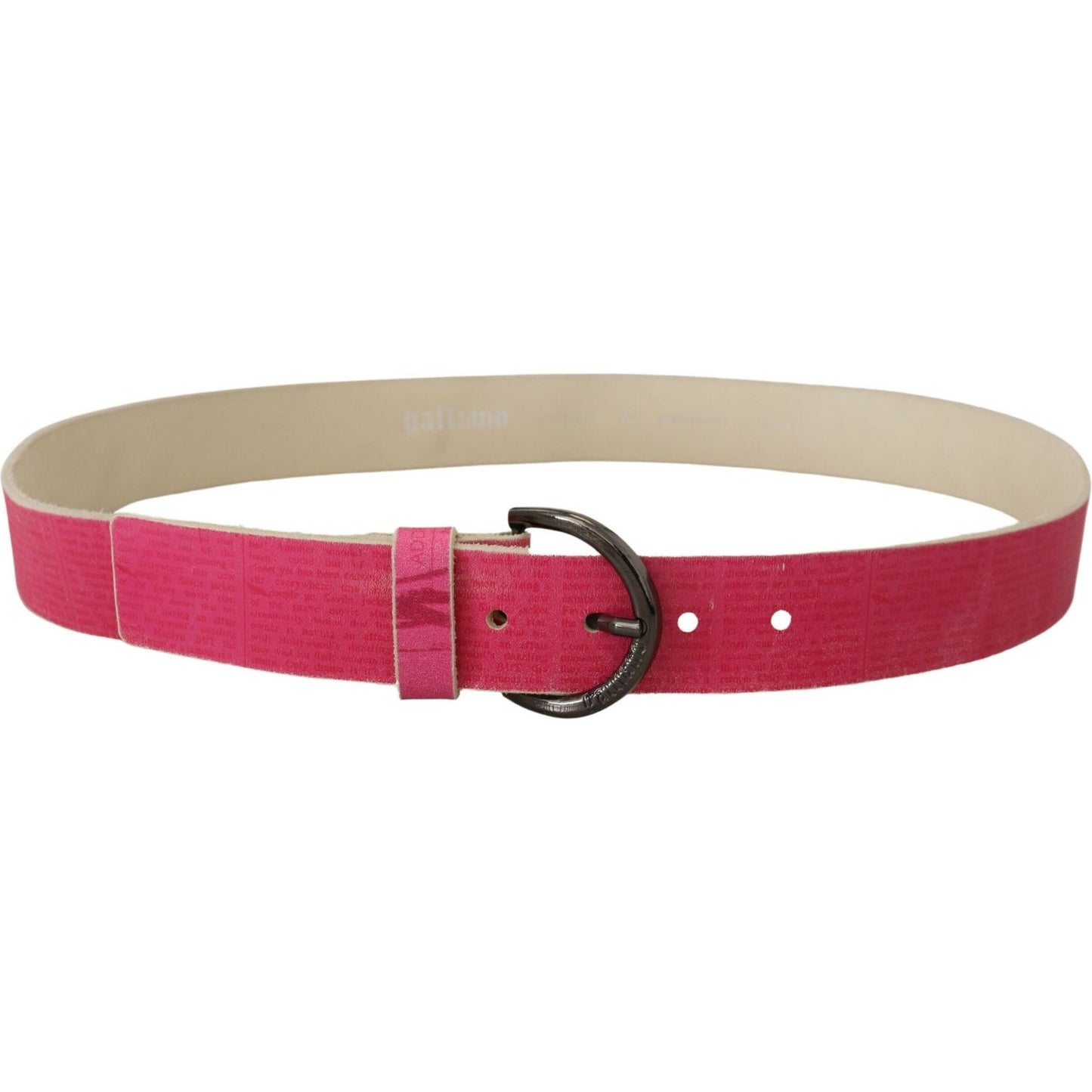 John Galliano Elegant Pink Leather Fashion Belt John Galliano Maroon